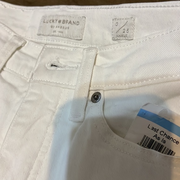 Lucky brand Mid Rise Ava Skinny Jean NWT size 0/25 Ankle white color - Picture 4 of 10